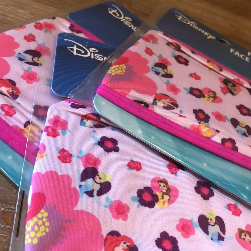 3 Disney Princess Face Mask for Kids. Set of three. Cloth Face Masks